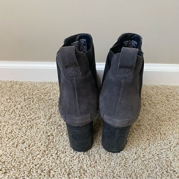 Sorel Addington Chelsea Boots Ankle Boots Block Heel Quarry Grey Suede 8.5 - Picture 4 of 6